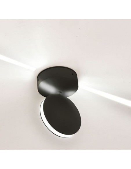 8220-Lampada LED da Muro Arrotondata  LM/W Fascio Luminoso a  Colore Nero  -4