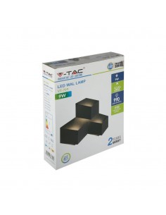8223-Lampada LED da Muro Squadrata a Forme Sovrapposte  Colore Nero  IP-1 2