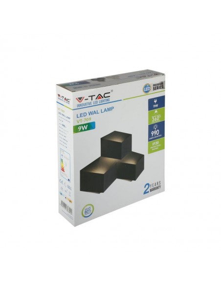 8223-Lampada LED da Muro Squadrata a Forme Sovrapposte  Colore Nero  IP-2