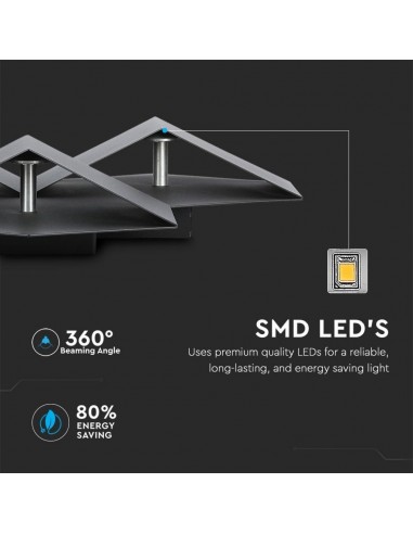 8223-Lampada LED da Muro Squadrata a Forme Sovrapposte  Colore Nero  IP-5