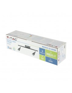 8267-Faretto LED da Muro Doppio  con Testa Orientabile Colore Nero  IP-1 2