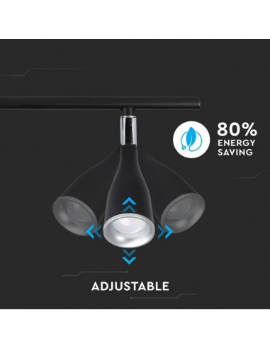 8267-Faretto LED da Muro Doppio  con Testa Orientabile Colore Nero  IP-6