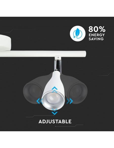 8268-Faretto LED da Muro Doppio  con Testa Orientabile Colore Bianco  IP-6