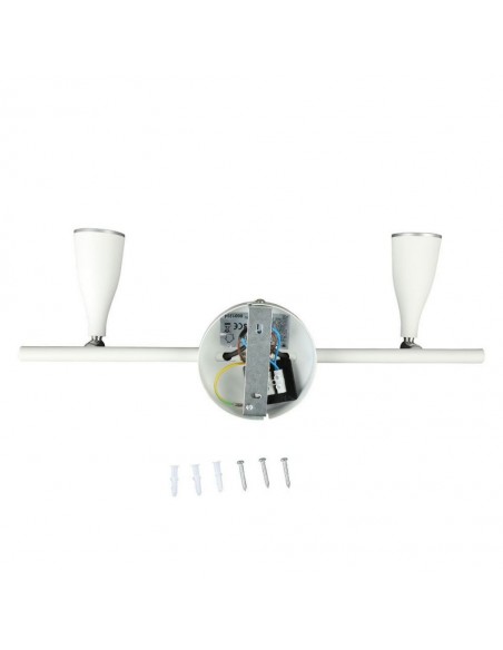 8268-Faretto LED da Muro Doppio  con Testa Orientabile Colore Bianco  IP-7