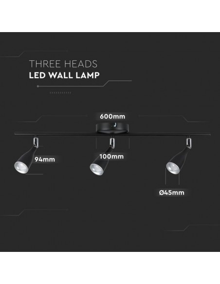 8271-Faretto LED da Muro Triplo -3