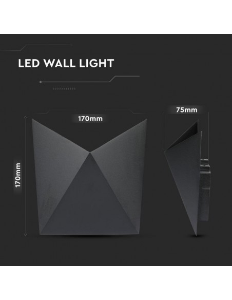 8282-Lampada LED da Muro a Tasca  LM/W Colore Nero  -3