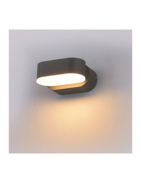 8291-Lampada LED da Muro Ovale  LM/W Colore Grigio con Testa Ruotabile  -5