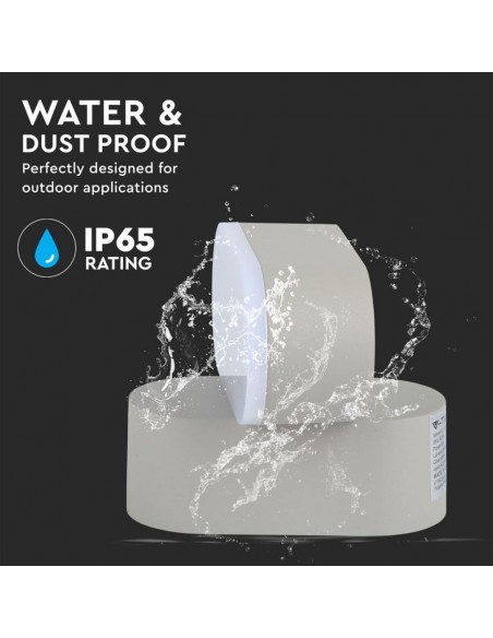 8291-Lampada LED da Muro Ovale  LM/W Colore Grigio con Testa Ruotabile  -7