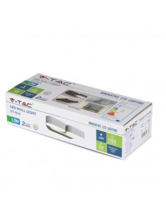 8293-Lampada LED da Muro Ovale  LM/W Colore Nero con Doppia Testa Ruotabile  -1 2