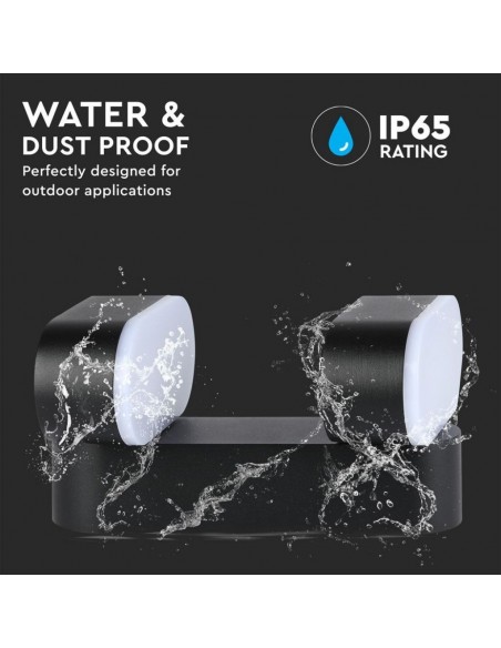 8293-Lampada LED da Muro Ovale  LM/W Colore Nero con Doppia Testa Ruotabile  -6