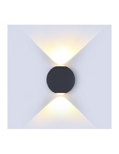 8304-Lampada LED da Muro Sferica  LM/W Doppio Fascio Luminoso Colore Nero  -5