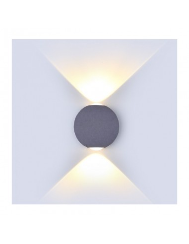 8305-Lampada LED da Muro Sferica  LM/W Doppio Fascio Luminoso Colore Grigio  -5