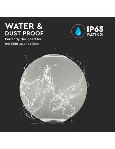 8305-Lampada LED da Muro Sferica  LM/W Doppio Fascio Luminoso Colore Grigio  -7