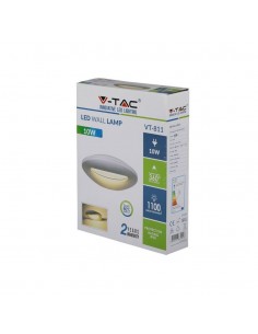 8307-Lampada LED da Muro Arrotondata  LM/W Colore Bianco  IP-1 2