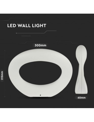 8307-Lampada LED da Muro Arrotondata  LM/W Colore Bianco  IP-3