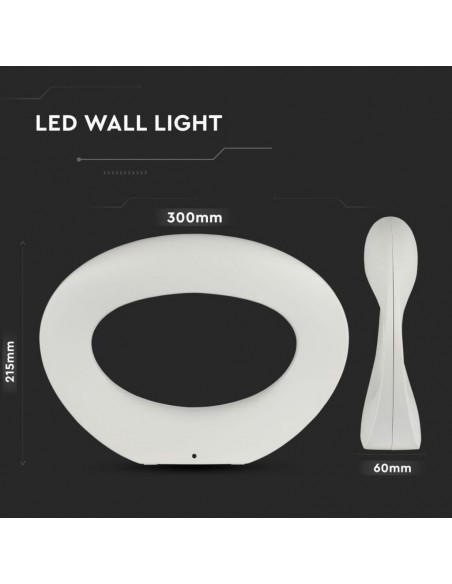 8307-Lampada LED da Muro Arrotondata  LM/W Colore Bianco  IP-3