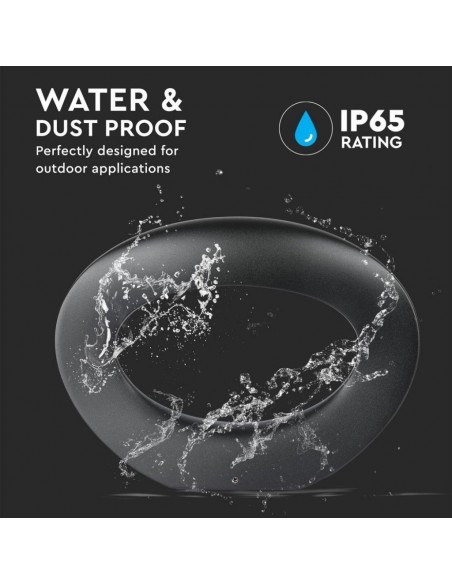 8309-Lampada LED da Muro Arrotondata  LM/W Colore Nero  IP-6