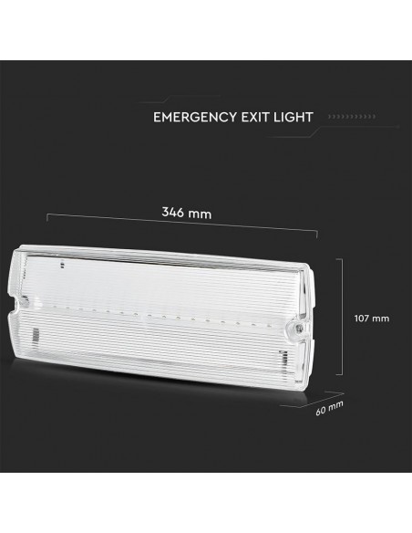83111-Lampada LED di Emergenza  a Soffitto/Parete con Batteria da mAh e Autonomia  Ore  -3