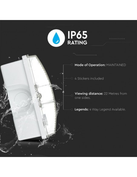 Lampada LED di Emergenza 3W a Soffitto/Parete con Batteria da 1200mAh e Autonomia 3 Ore 6000K IP65