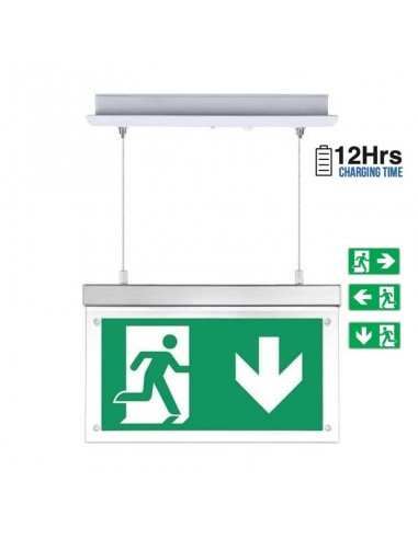 8314-Lampada LED di Emergenza  LED a Sospensione con Montaggio a Incasso h di Ricarica  IP-3