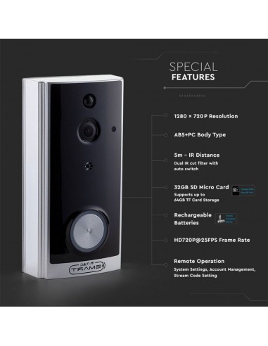 8355-Videocitofono con  Canali Audio Colore Nero-5