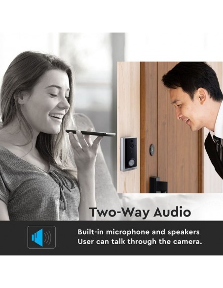 8355-Videocitofono con  Canali Audio Colore Nero-6