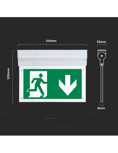 836-Lampada LED Chip Samsung di Emergenza  LED Montaggio a Plafone Base Inclinabile Modalità SA e SE h di Ricarica  IP-2