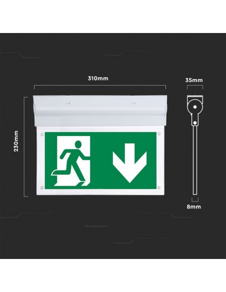 836-Lampada LED Chip Samsung di Emergenza  LED Montaggio a Plafone Base Inclinabile Modalità SA e SE h di Ricarica  IP-2