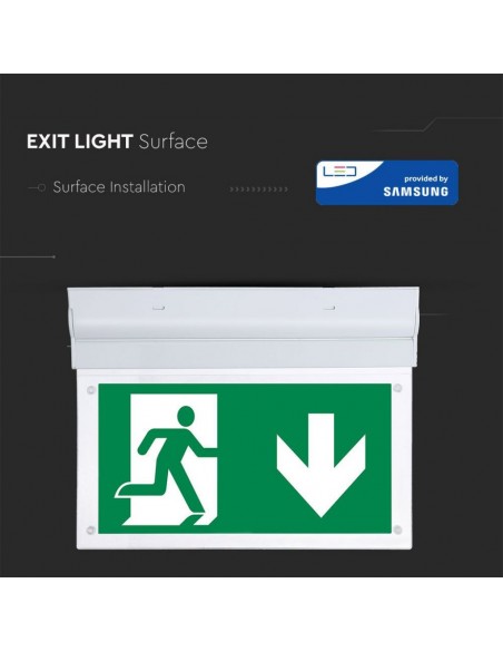 836-Lampada LED Chip Samsung di Emergenza  LED Montaggio a Plafone Base Inclinabile Modalità SA e SE h di Ricarica  IP-5
