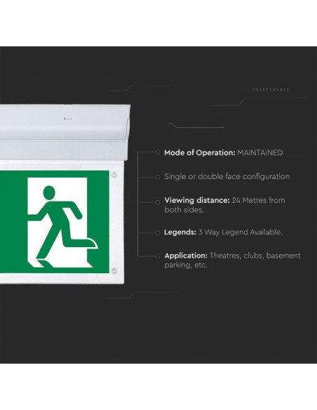836-Lampada LED Chip Samsung di Emergenza  LED Montaggio a Plafone Base Inclinabile Modalità SA e SE h di Ricarica  IP-6