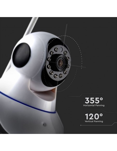 8377-Camera di Videosorveglianza Interno IP WiFi PTZ MP px Visione Notturna Sensore di Movimento con Microfono e Speaker-5