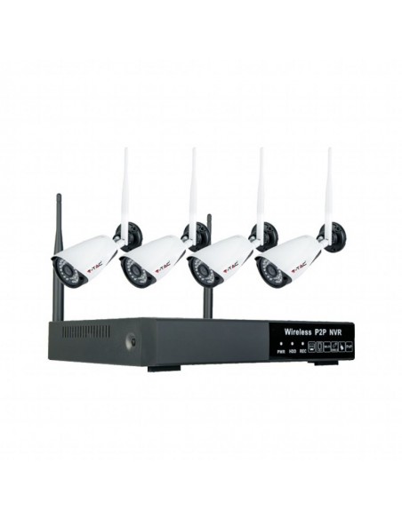 8400-Kit di Videosorveglianza da Esterno WiFi  Telecamere PP Sensore di Movimento Avviso Email e Stazione di Trasmissione mt-1