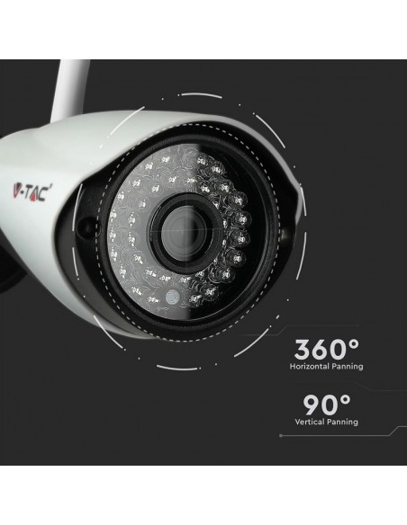 Kit di Videosorveglianza da Esterno WiFi 4 Telecamere P2P Sensore di Movimento Avviso Email e Stazione di Trasmissione (800mt)