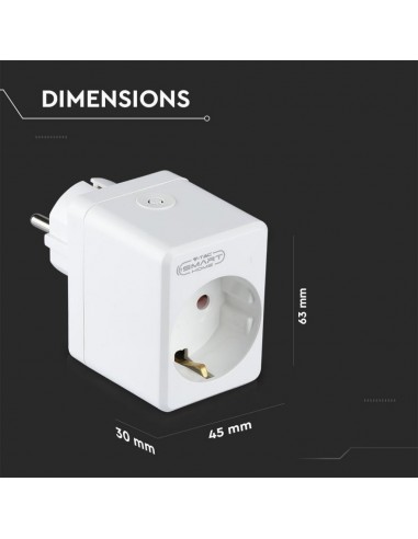 8416-Presa con Spina a Schuko WiFi A P  Schuko USB e Interruttore Compatibile con Google Home e Amazon Alexa via App Smart-3