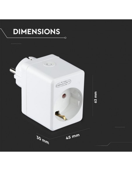 8416-Presa con Spina a Schuko WiFi A P  Schuko USB e Interruttore Compatibile con Google Home e Amazon Alexa via App Smart-3