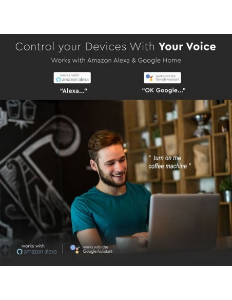 8416-Presa con Spina a Schuko WiFi A P  Schuko USB e Interruttore Compatibile con Google Home e Amazon Alexa via App Smart-6