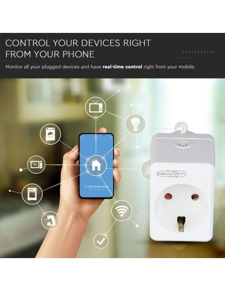 8416-Presa con Spina a Schuko WiFi A P  Schuko USB e Interruttore Compatibile con Google Home e Amazon Alexa via App Smart-7