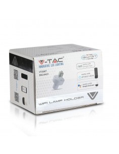 8421-Portalampada E Max  Wifi Compatibile con Google Home e Amazon Alexa Tramite App Smart Colore Bianco-1 2