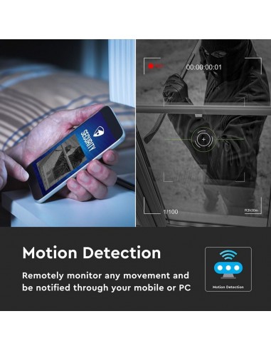 8441-Camera di Videosorveglianza da Interno/Esterno IP WiFi MP px Visione Notturna Sensore Movimento  Canali Audio SD Gb-6