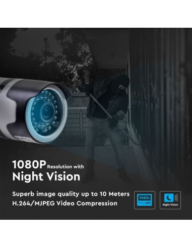 8441-Camera di Videosorveglianza da Interno/Esterno IP WiFi MP px Visione Notturna Sensore Movimento  Canali Audio SD Gb-7