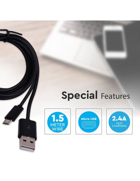 8448-Cavo da Micro-USB a USB-A m Ricarica Rapida A Colore Nero-3