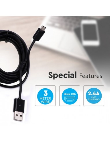 8449-Cavo da Micro-USB a USB-A m Ricarica Rapida A Colore Nero-5