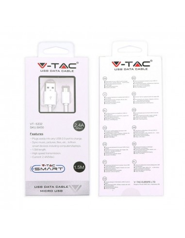 8450-Cavo da Micro-USB a USB-A m Ricarica Rapida A Colore Bianco-2