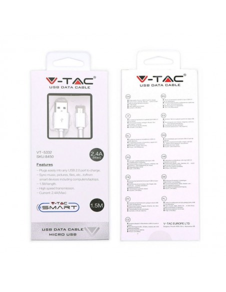 8450-Cavo da Micro-USB a USB-A m Ricarica Rapida A Colore Bianco-2