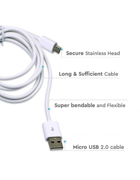 8450-Cavo da Micro-USB a USB-A m Ricarica Rapida A Colore Bianco-5