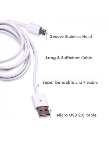 8451-Cavo da Micro-USB a USB-A m Ricarica Rapida A Colore Bianco-4