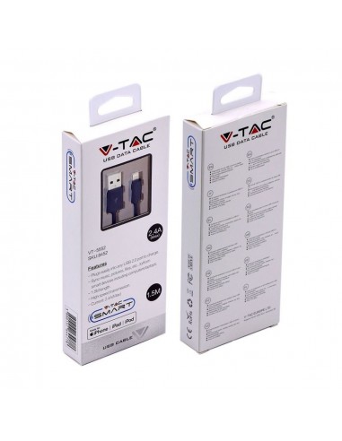 8452-Cavo da Lightning iPhone a USB-A m Ricarica Rapida A con Licenza MFI Colore Nero-2