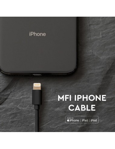 8452-Cavo da Lightning iPhone a USB-A m Ricarica Rapida A con Licenza MFI Colore Nero-6