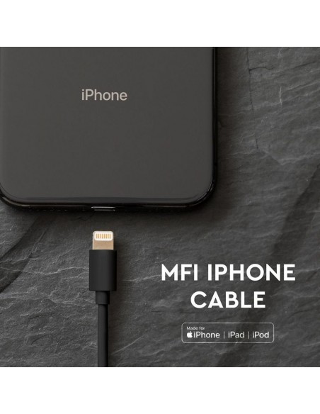 8452-Cavo da Lightning iPhone a USB-A m Ricarica Rapida A con Licenza MFI Colore Nero-6