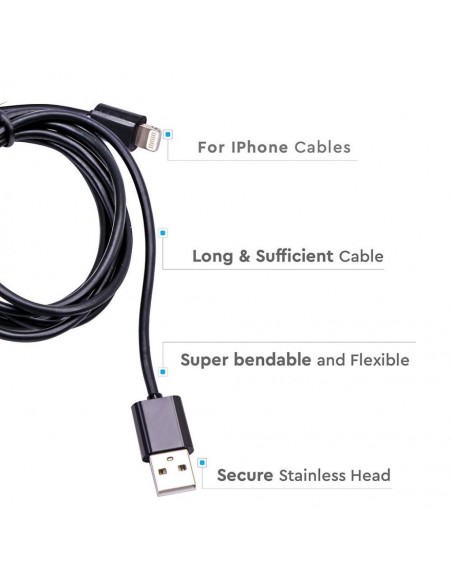 8452-Cavo da Lightning iPhone a USB-A m Ricarica Rapida A con Licenza MFI Colore Nero-7